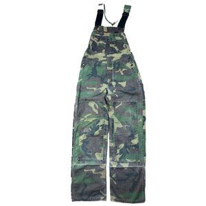 VTG Liberty Camo Overalls 32x32 Double Knee USA Street Work Button